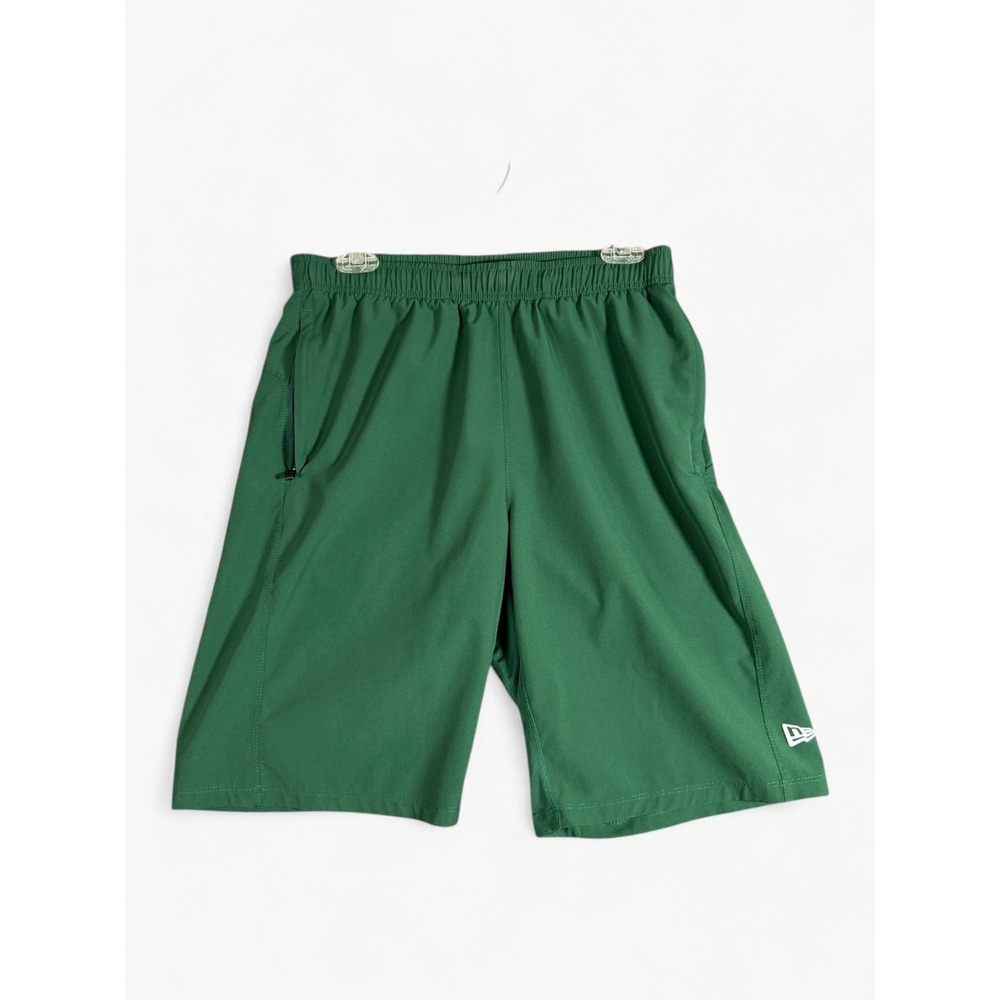 New Era Mens Forest Green Performance Athletic Training Shorts Small Pockets